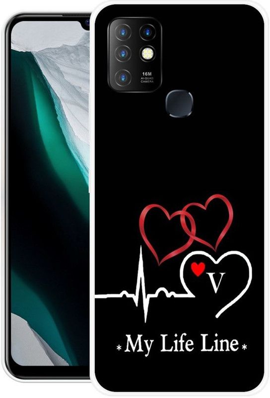 FITESTAR Back Cover for Infinix Hot 10  (Black, White, Grip Case, Silicon, Pack of: 1)
