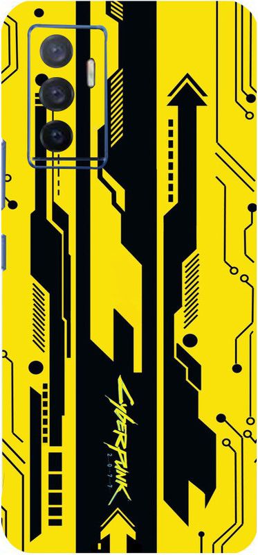 Mclaxa Yellow Cyberpunk Back Skin Guard, Yellow Cyberpunk, Vivo V23e Mobile Skin  (Yellow Cyberpunk With Super Matte Finish)