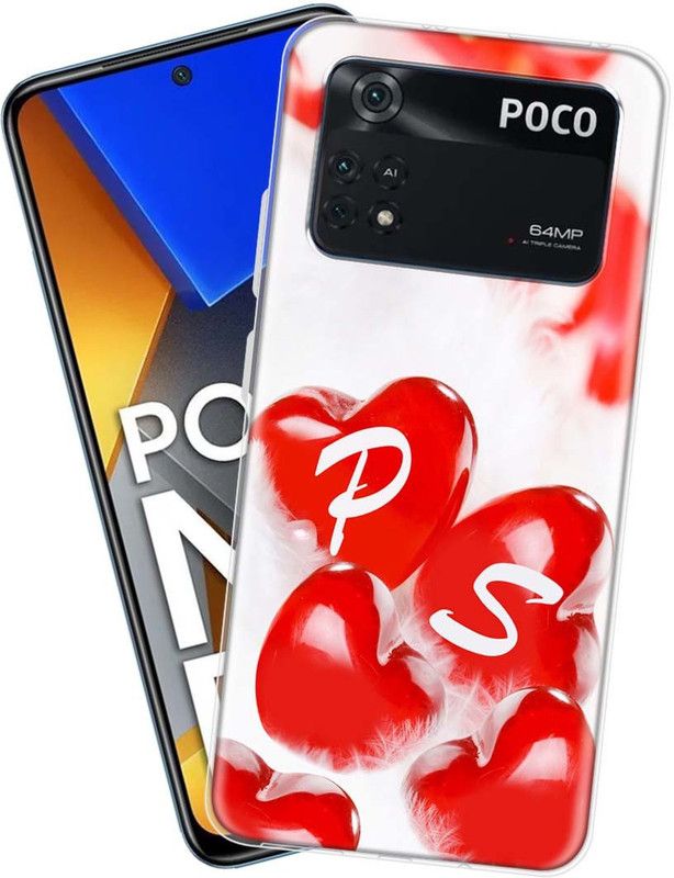 Nainz Back Cover for Poco M4 Pro  (White, Red, Grip Case, Silicon, Pack of: 1)