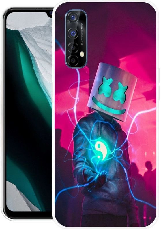 SHIVKUDI Back Cover for Realme 7, Realme Narzo 20 Pro  (Pink, Blue, Grip Case, Silicon, Pack of: 1)
