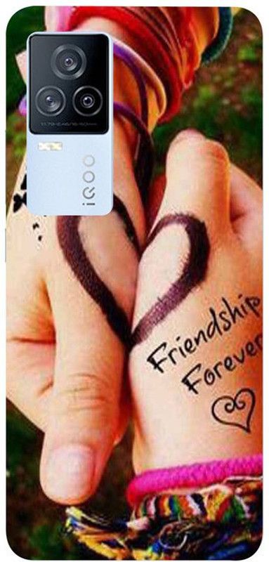 Golden Mask Back Cover for Vivo IQOO 7 Friendship forever  (Multicolor, Waterproof, Silicon, Pack of: 1)