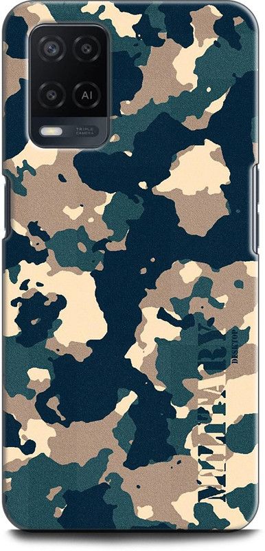 INDICRAFT Back Cover for OPPO A54, CPH2239 ARMY, TEXTURE, UNIFORM, MILITARY, COMO, ARMY DRESS  (Multicolor, Dual Protection, Pack of: 1)