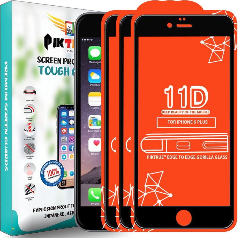 PikTrue Edge To Edge Tempered Glass for Apple iPhone 6 Plus  (Pack of 3)