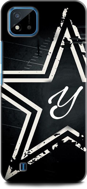 INDICRAFT Back Cover for Realme C11 2021, RMX3231 Y, Y LETTER, STAR, BLACK, ALPHABET  (Multicolor, Dual Protection, Pack of: 1)