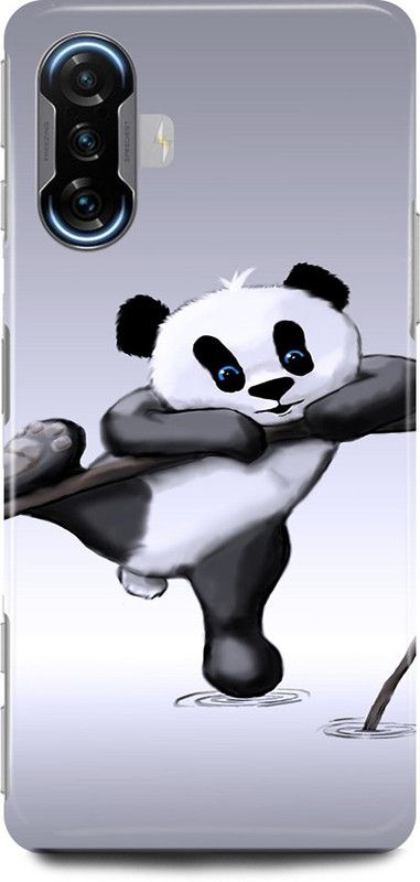play fast Back Cover for POCO F3 GT OSO, PANDA, BHALU, BEER  (Grey, Hard Case, Pack of: 1)