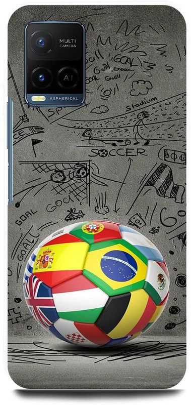play fast Back Cover for Vivo Y33s, V2109 ALL, COUNTRY, FOOTBALL, DESIGN  (Silver, Hard Case, Pack of: 1)
