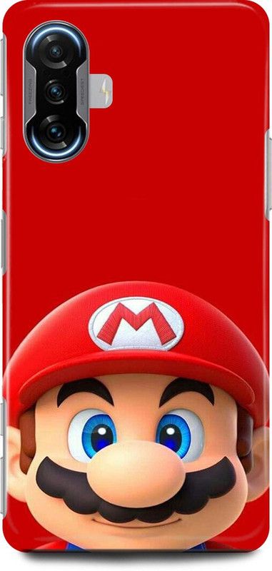 play fast Back Cover for POCO F3 GT SUPER, MARIO, BROS, GAME  (Red, Hard Case)