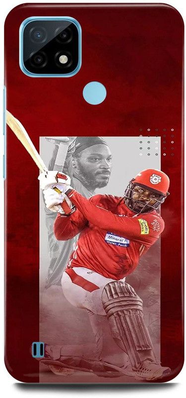 FRONK Back Cover for Realme C21, RMX3201, CHRIS, GAYLE, WEST, INDIES, PLAYER, 333, RCB  (Red, Hard Case, Pack of: 1)
