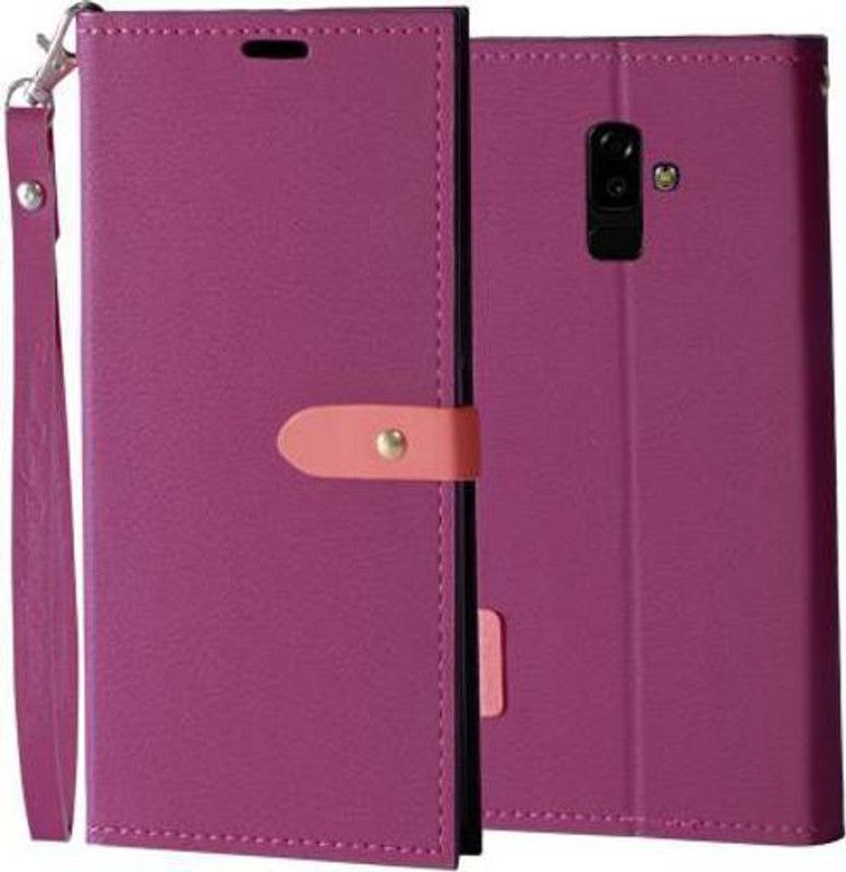 YAYAVAR Flip Cover for Samsung Galaxy J8  (Pink, Shock Proof, Pack of: 1)