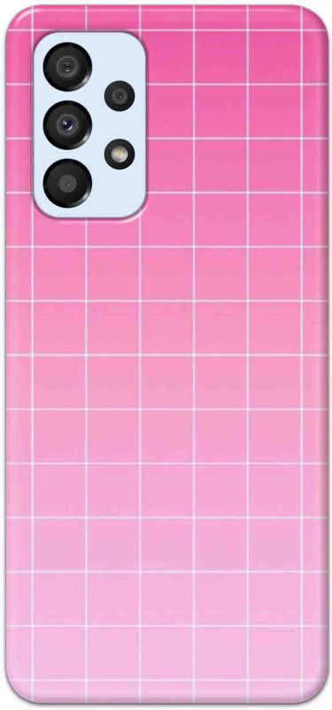 NDCOM Back Cover for Samsung Galaxy A33 5G Pink Grid Printed  (Multicolor, Hard Case, Pack of: 1)