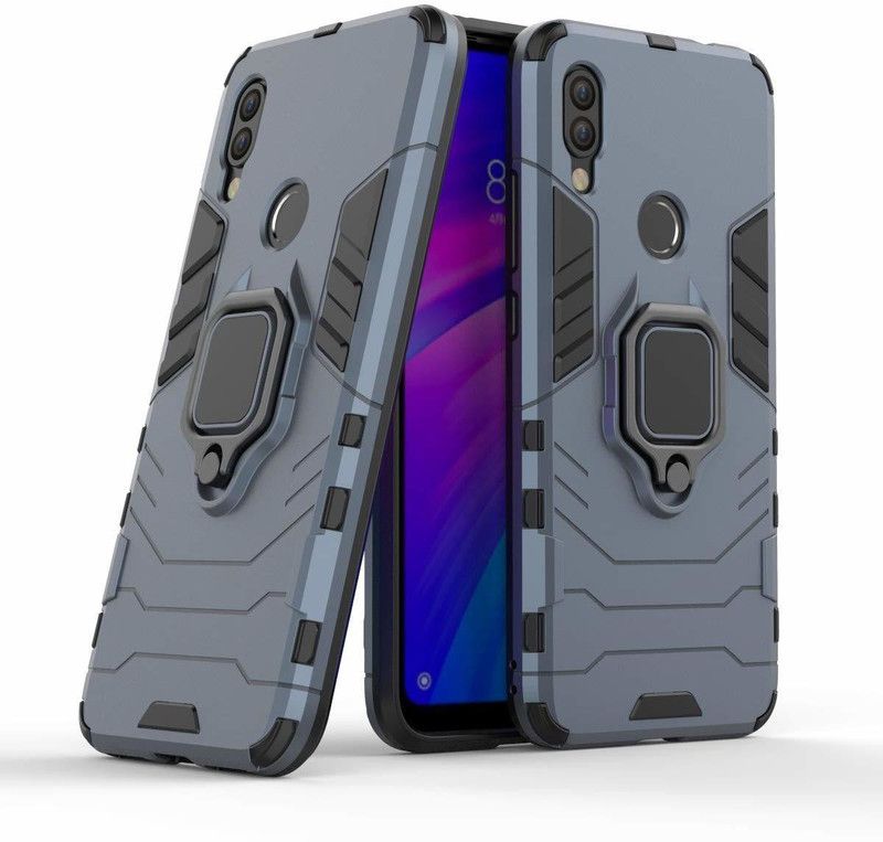 Just Be You Back Cover for Xiaomi Redmi Note 6 Pro | D5 Tough Armor Bumper | Ring Holder Stand Case  (Blue, Grip Case, Pack of: 1)