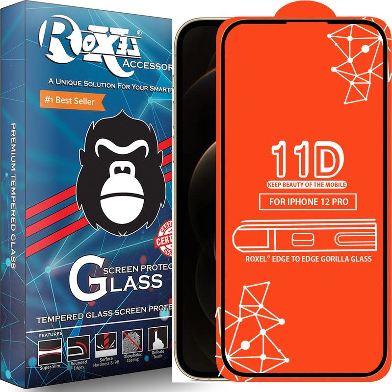 Roxel Edge To Edge Tempered Glass for Iphone 12 Pro  (Pack of 1)
