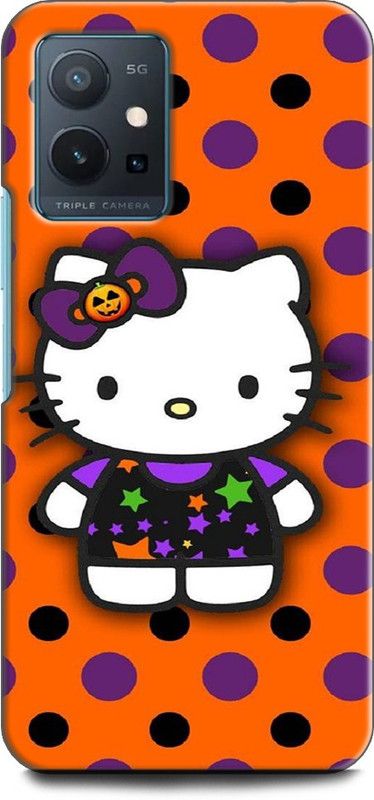 Wall Art Back Cover for Vivo T1 (5G) LOVE, KITTY, EMOJII, CUTE CAT, TENOR, CARTONE  (Multicolor, Dual Protection, Pack of: 1)