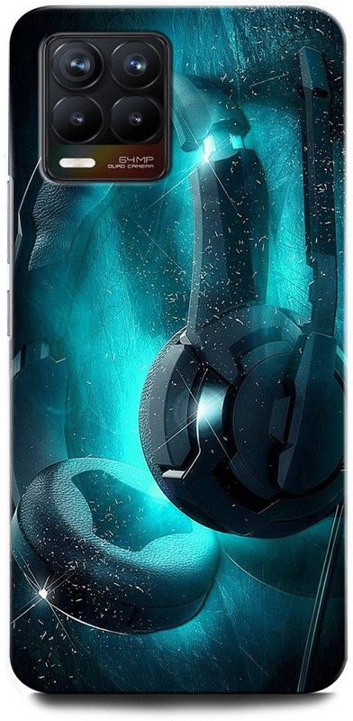 GRAFIQE Back Cover for Realme 8 RMX3085 MUSIC, DANCE, HEADPHONE, MUSIC LOVE, DANCE LOVE  (Multicolor, Shock Proof, Pack of: 1)