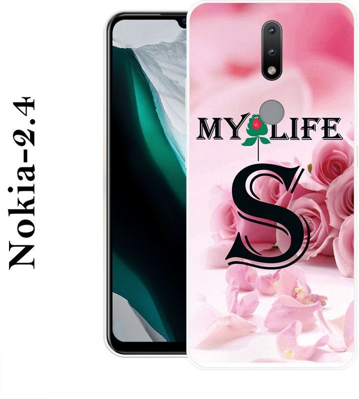 KLC Back Cover for Nokia 2.4  (Black, Pink, Grip Case, Silicon)
