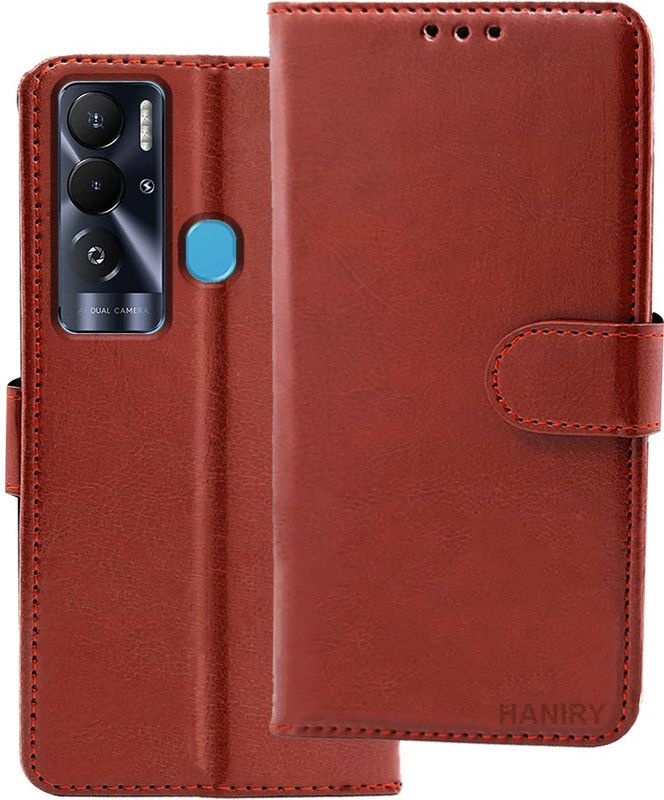 HANIRY Flip Cover for Tecno Pova Neo  (Brown, Magnetic Case, Pack of: 1)