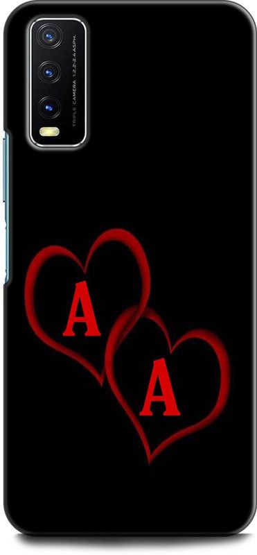 Dronk Back Cover for Vivo Y20i, V2027 A A, A LOVES A, NAME, ALPHABET, AA LOVE, HART  (Multicolor, Dual Protection, Pack of: 1)