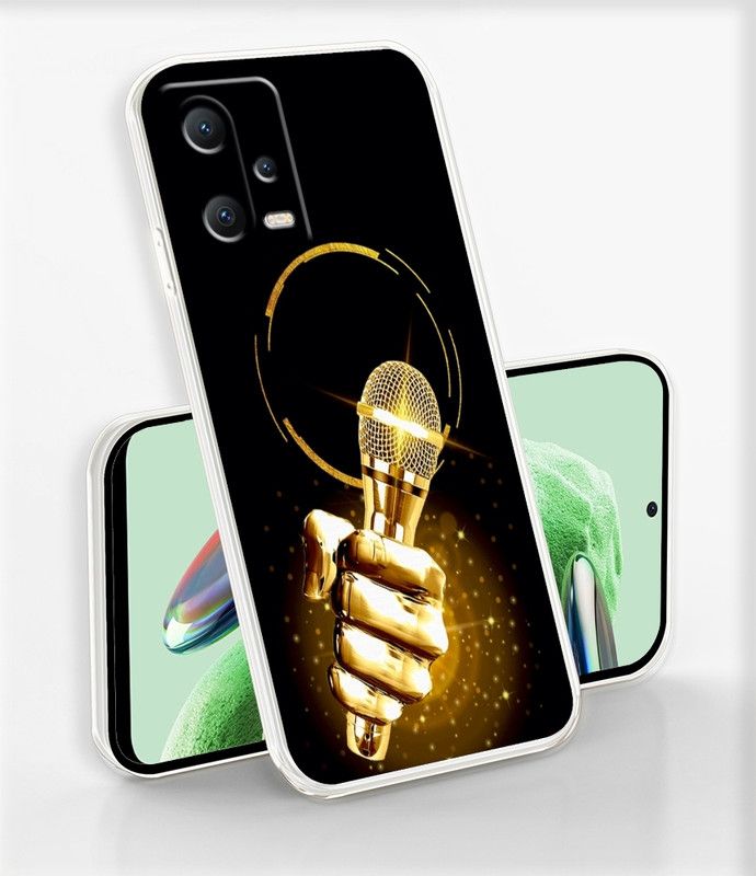 mobom Back Cover for Redmi Note 12 5G  (Black, Gold, Silicon, Pack of: 1)