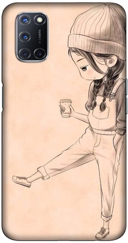 CROKIAN Back Cover for OPPO A52 Cute girl Back Cover  (Multicolor, Hard Case, Pack of: 1)