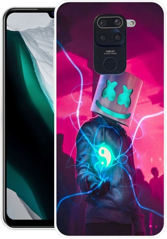 BLUEBUG Back Cover for Redmi Note 9  (Pink, Blue, Grip Case, Silicon, Pack of: 1)
