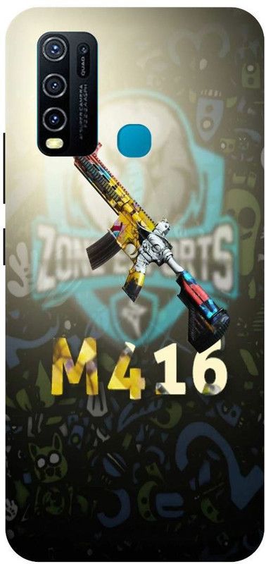 THE NARAYANA COLLECTIONS Back Cover for VIVO Y50- 1935-PUBG,M416,GAME,GLACIER,GUN  (Multicolor, Hard Case, Pack of: 1)
