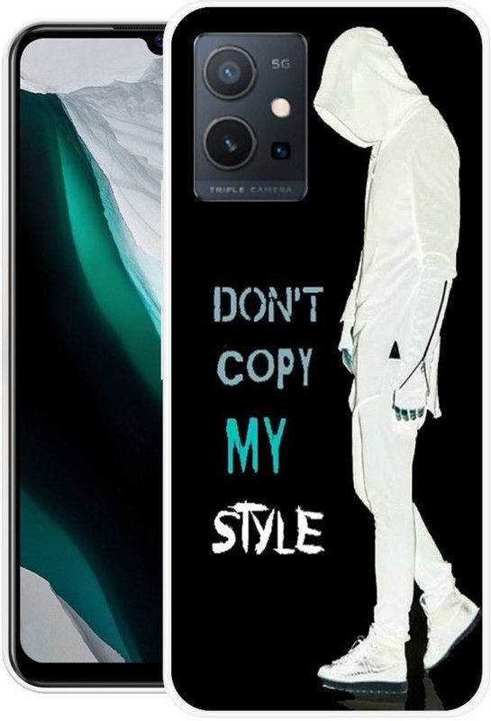 Khadoliya Back Cover for VIVO Y75 5G  (Black, White, Grip Case, Silicon)