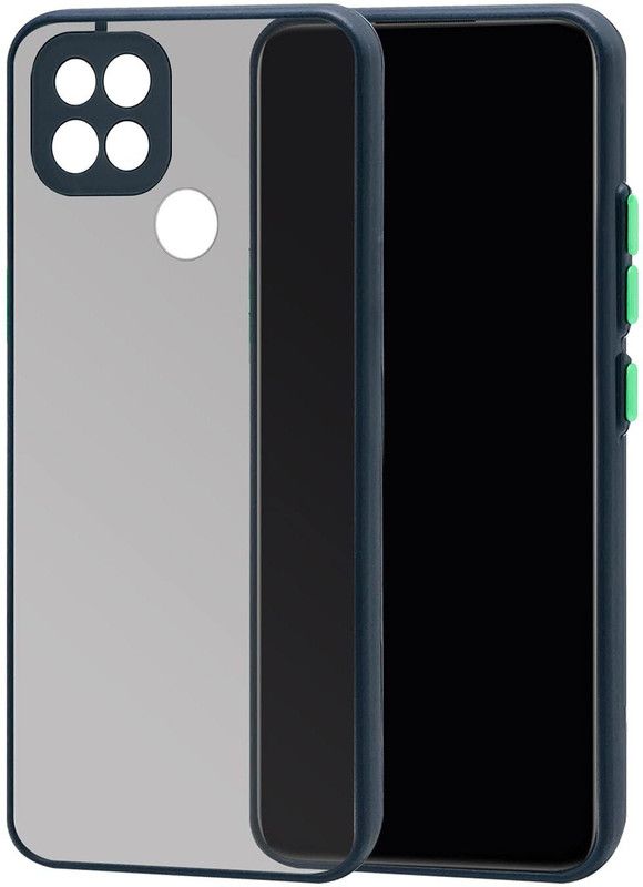 RAWAT Back Cover for Oppo A15 / Oppo A15s Full Camera Protection Back Hard Smoke Matte Finish Cover  (Blue, Shock Proof, Pack of: 1)