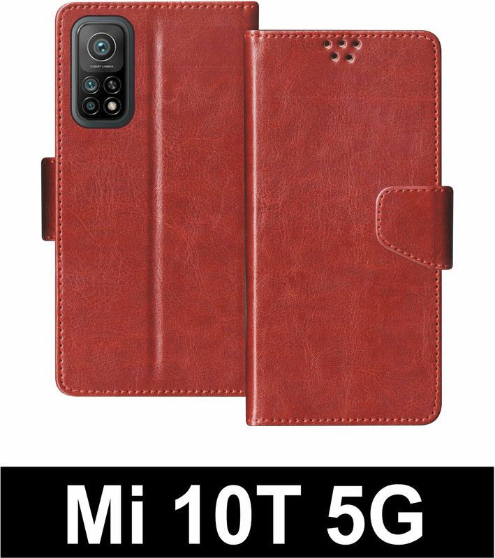 SBMS Flip Cover for Mi 10T 5G  (Brown, Shock Proof, Pack of: 1)