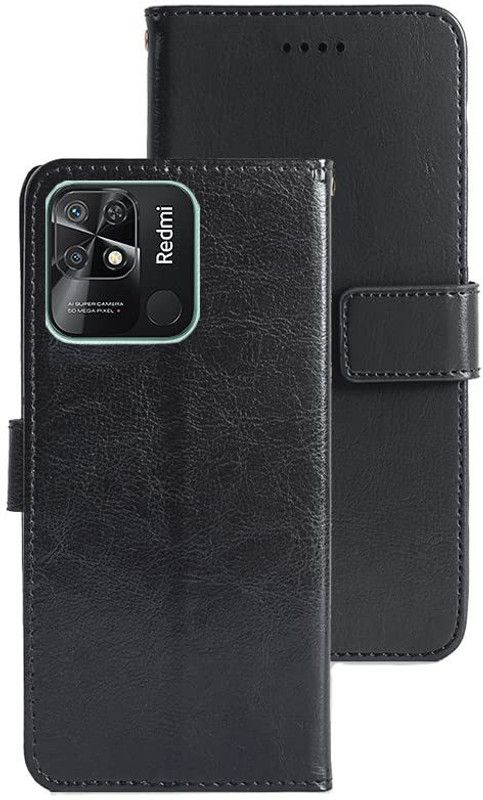 Coverage Flip Cover for Mi Redmi 10 Power  (Black, Grip Case, Pack of: 1)