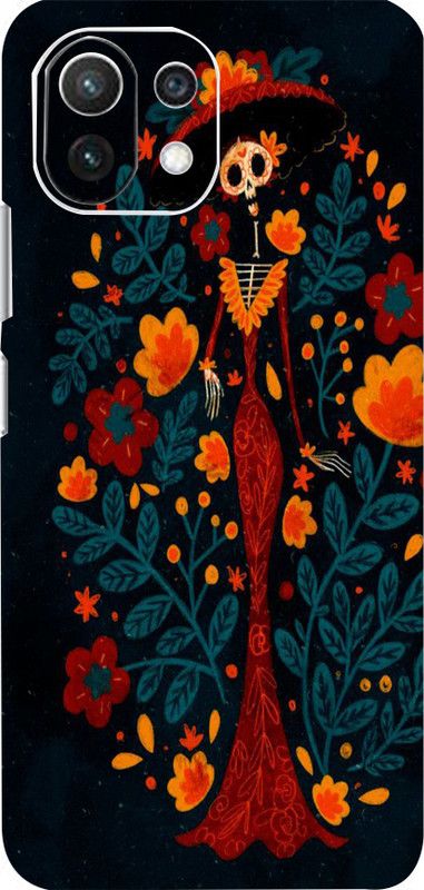 Mclaxa Aesthetic Women Skull Mobile Back Skin, Aesthetic Women Skull, MI LITE 11NE Mobile Skin  (Aesthetic Women Skull Skin With Super Matte Finish)
