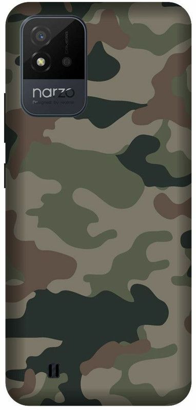 3D U PRINT Back Cover for Realme Narzo 50i ,RMX3231 , Army Pattern,indian army,printed back cover  (Khaki, Hard Case, Pack of: 1)