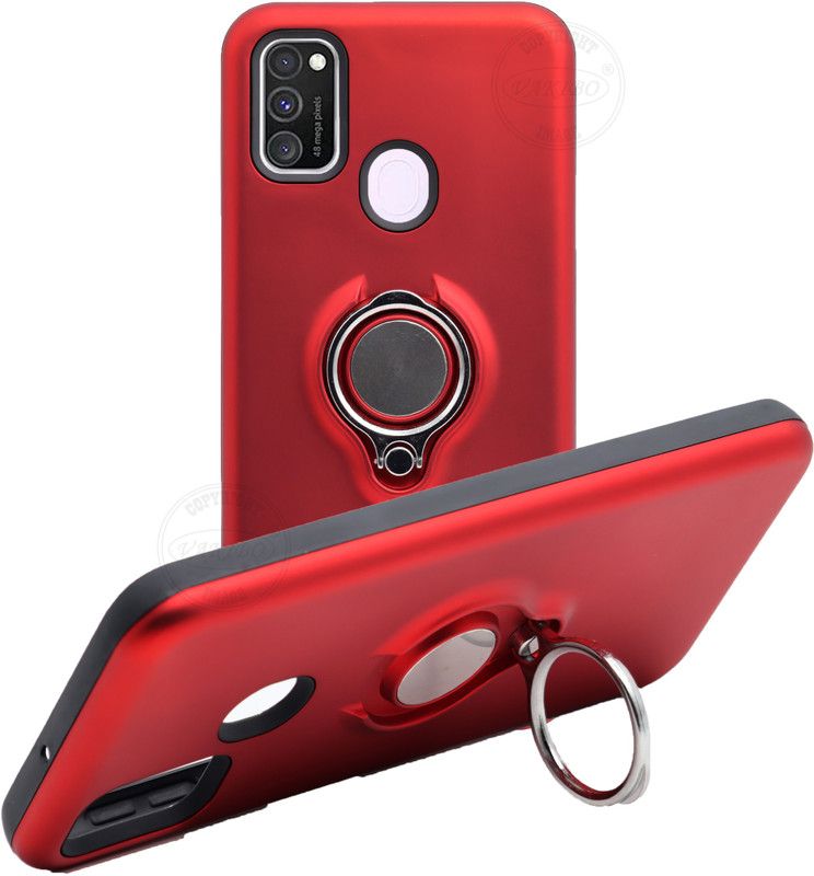 VAKIBO Back Cover for Samsung Galaxy M30S, Samsung Galaxy M21, Ring Stand Back Cover  (Red, Rugged Armor, Pack of: 1)