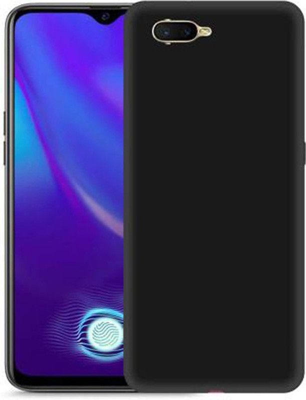 Mobi Socket Back Cover for Oppo K1  (Black, Flexible, Pack of: 1)