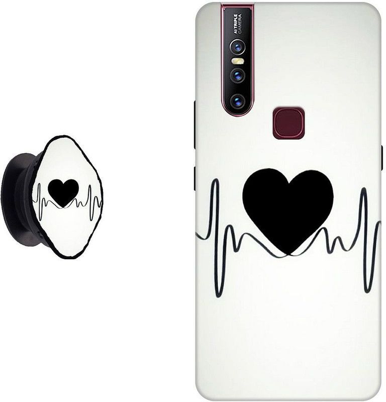 SPBR Back Cover for Vivo V15  (Black, White)