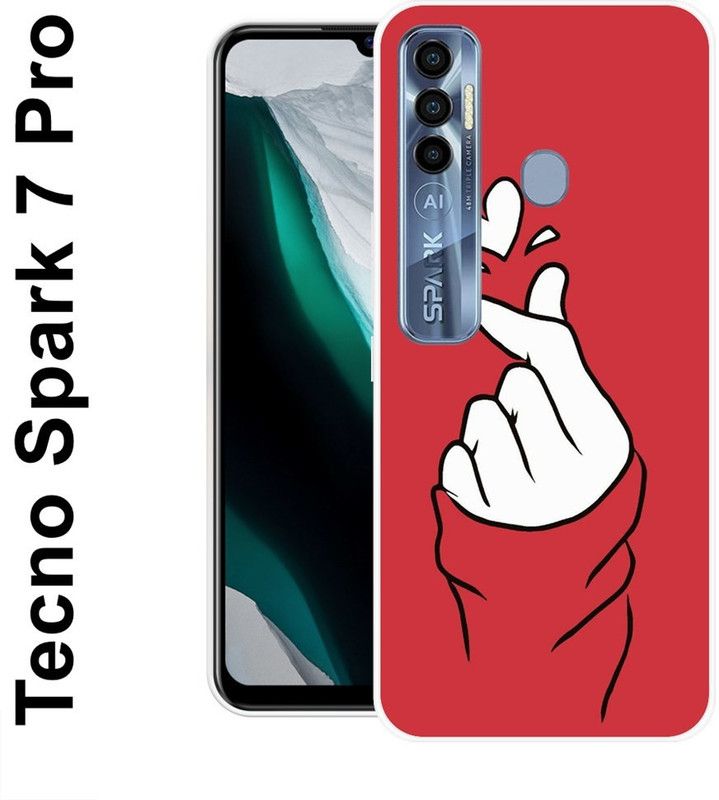 Sswastik Back Cover for Tecno Spark 7 Pro  (Red, White, Silicon)