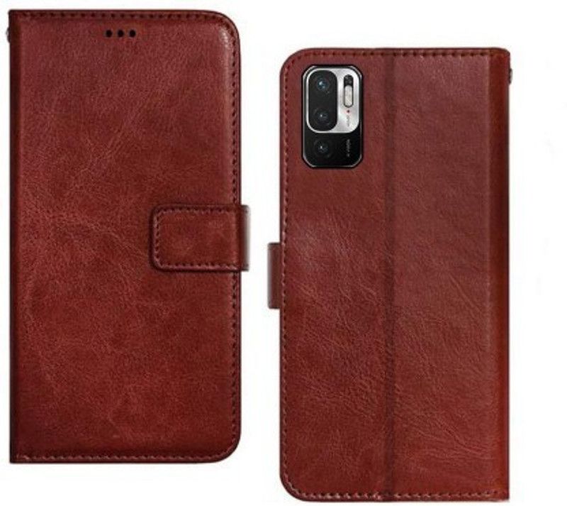 Masque Flip Cover for Mi Note 10T, Mi Redmi Note 10T  (Brown, Dual Protection)