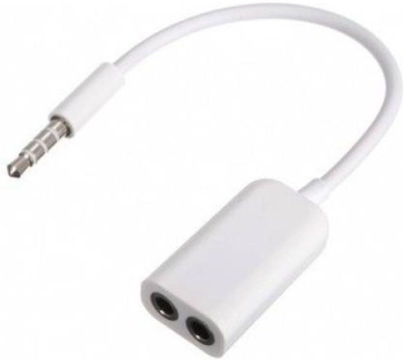 MOGADGET White Stereo 3.5mmAudio Male to Female Earphone Splitter Cable Adapter Phone Converter  (All Android, iOS Devices)