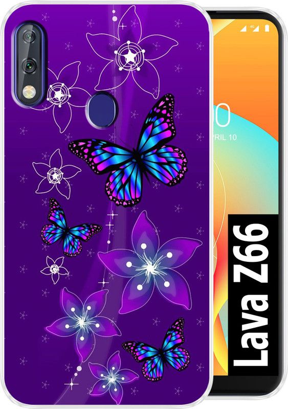 vipax Back Cover for Lava Z66  (Blue, Grip Case, Silicon, Pack of: 1)