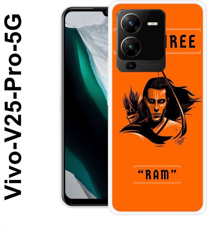 INDIALAND Back Cover for Vivo V25 Pro 5G  (Black, Orange, Grip Case, Silicon)