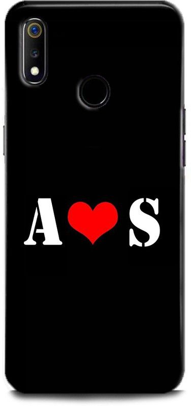 Afterglow Back Cover for Realme 3 A S, A LOVES S, NAME, LETTER, ALPHABET, AS LOVE, HART  (Multicolor, Shock Proof, Pack of: 1)