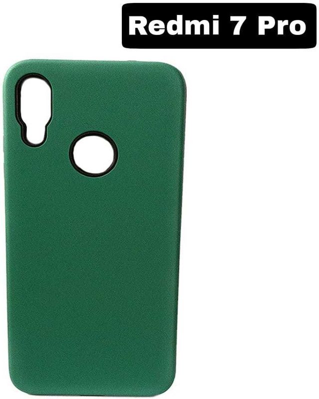 Puff Smart Back Cover for Rubberized Hard Case Redmi 7 Pro  (Green, Matte Finish, Pack of: 1)