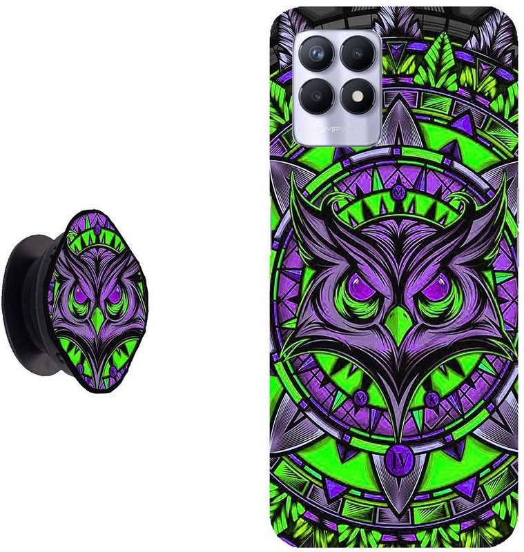 SPBR Back Cover for Realme 8i, Realme Narzo 50  (Green, Purple, Cases with Holder)