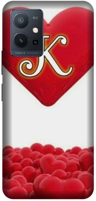 VS PRINT LINK Back Cover for VIVO T1 (5G) , V2141 ,K letter,K name K word , Printed Back Cover  (Red, Hard Case, Pack of: 1)