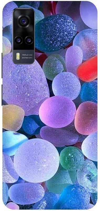 THE NARAYANA COLLECTIONS Back Cover for VIVO Y51 (2020)- V2030-BUBBLE,BALLOON,STONES,NEON  (Multicolor, Hard Case, Pack of: 1)