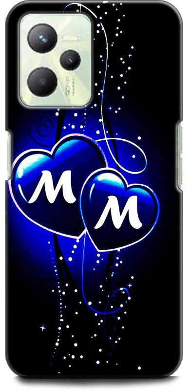 WallCraft Back Cover for Realme C35, RMX3511 M M, M LOVES M, M NAME, ALPHABET, MM LOVE, HART, BLUE  (Multicolor, Dual Protection, Pack of: 1)