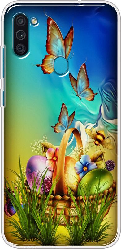 Appcityprint Back Cover for SAMSUNG GALAXY M11  (Blue, Green, Grip Case, Silicon, Pack of: 1)