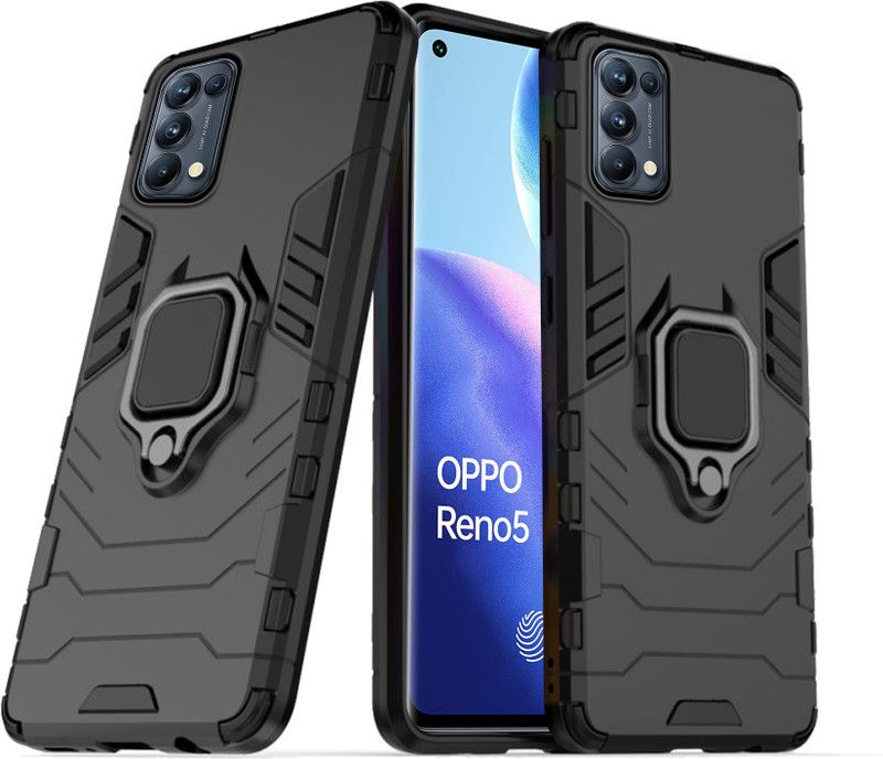 Meephone Back Cover for OPPO Reno5 Pro 5G  (Black, Shock Proof, Pack of: 1)