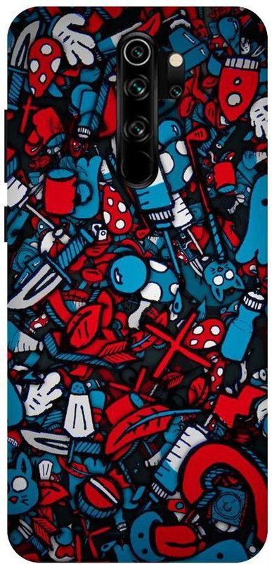 PANAGEA Back Cover for Mi note 8 pro  (Blue, Red, Pack of: 1)