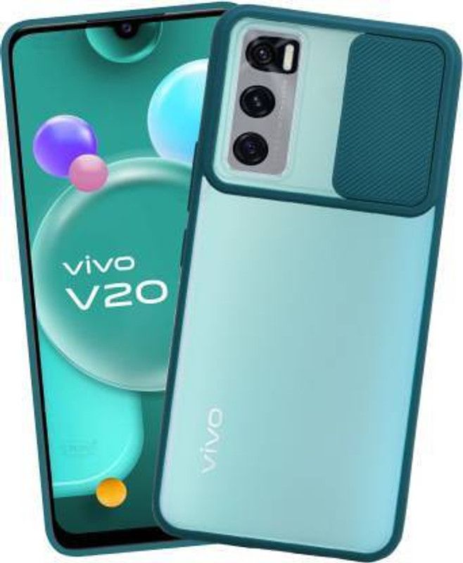 YOCOLOURS Back Cover for Vivo V20 SE  (Green, Grip Case, Pack of: 1)