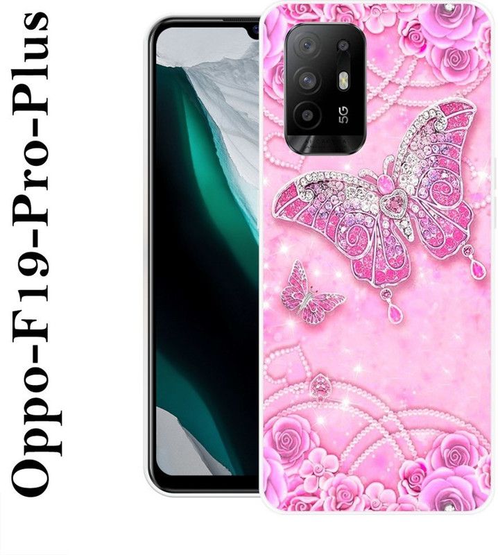 REALKING Back Cover for Oppo F19 Pro Plus  (Pink, White, Grip Case, Silicon)